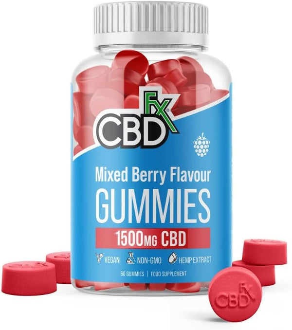 1500Mg High Strength Mixed Berry CBD Gummies, 25Mg per Gummy, Natural Sleep and Anxiety Support, Vegan Gummies No THC (60X Bottle)