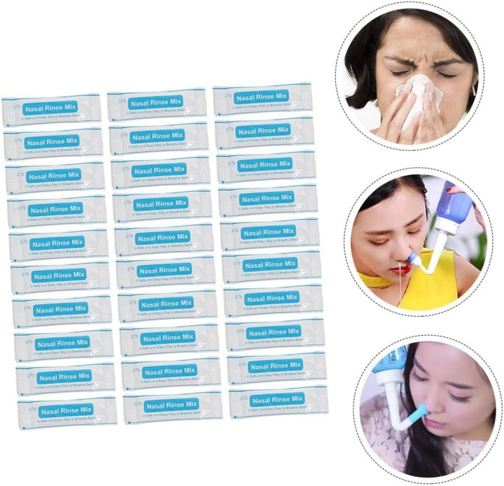 Nasal Cleaning Salt Packets 80Pcs 2.7G Physiological Saline Iodine-Free Fast Dissolving Nasal Cavity Protector for Sinus Relief and Blocked Nose Care