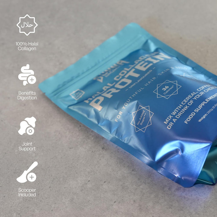 - Halal Bovine Collagen Protein Powder for Hair Skin Nails and Joints - Type (I, III) Hydrolysed Premium Bovine Collagen Peptides for Women and Men | Gluten Free | Unflavoured