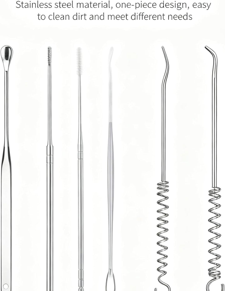 6 Counts Ear Wax Removal Tool Set with Storage Tube, 2026 New Earwax Cleaner Tool Kit, Stainless Steel Earwax Removal Toolkit with Portable Storage Box (Pink)