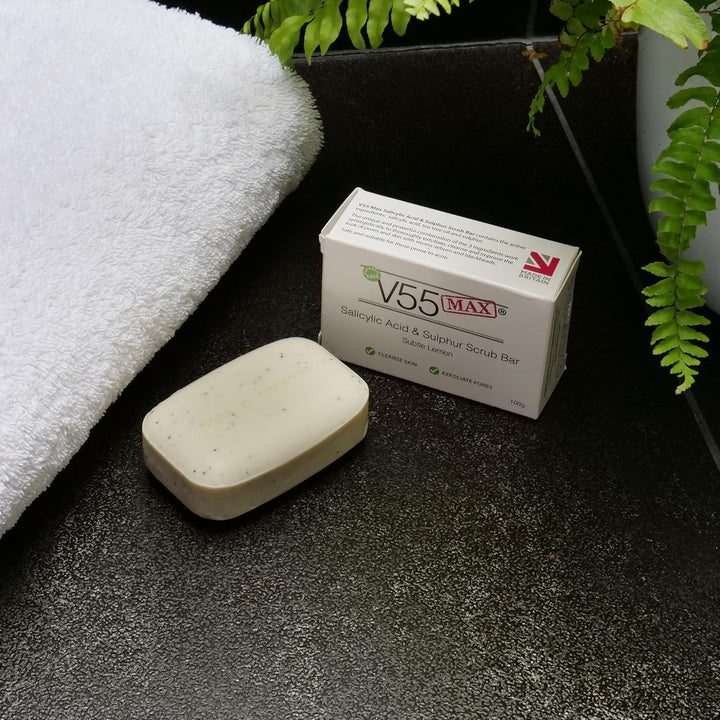 Salicylic Acid, Tea Tree Oil and Sulphur Soap Scrub for Spots Blackheads Milia Blemishes Problem Skin Suitable and Safe for Those Prone to Acne - Paraben and Cruelty FREE - 100 G