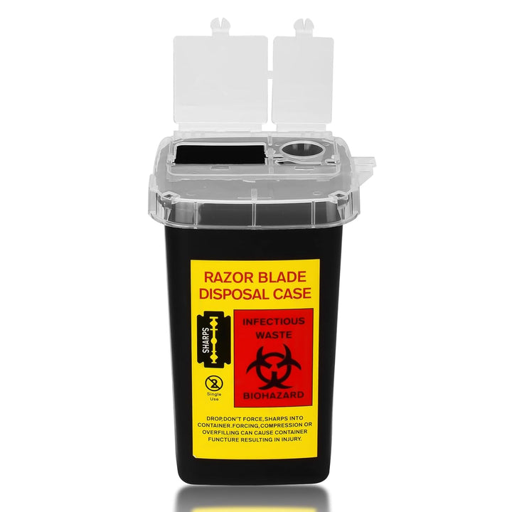 Sharp Container,  1L Tattoo Plastic Sharp Container Tattoo Medical Disposal Biohazard Needle Waste Box Safe Lock Container Tattoo Supplies (1Pc Red)