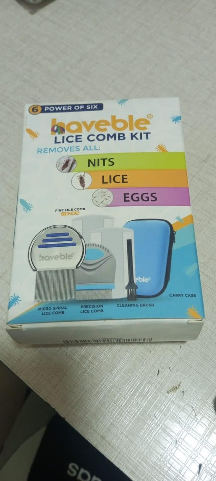 Professional 6-In-1 Nit & Lice Comb Kit | Micro Spiral, Precision & 2× Double-Sided Combs | Brush, Tracker & EVA Case | Reusable, Chemical-Free | for Kids, Adults, Pets (All Hair Types)