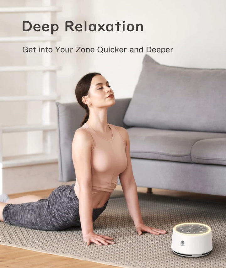 White Noise Machine, D1 Sleep Sound Machine with Night Light for Baby Kid Adult, 24 Natural Sounds Therapy, Continuous or Timer, Sound Machine for Sleeping Nursery Office Travel Gift