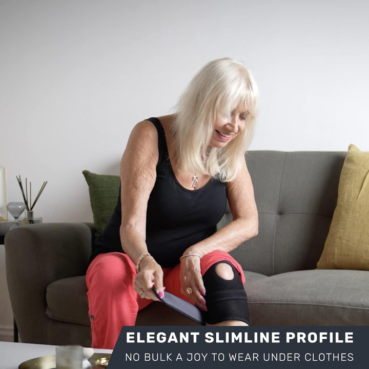 Knee Support Brace for Men & Women Unique 4-Way Adjustable Non-Slip Neoprene Strap System for Arthritis, Running Bursitis, for ACL, Ligament Damage Ideal for Sports - Skiing & Meniscus Tear