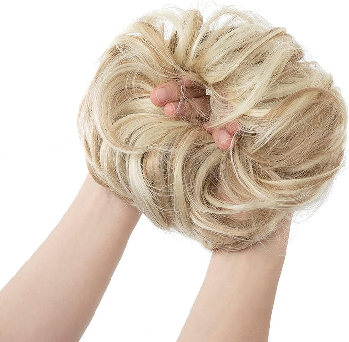 Messy Bun Hair Piece for Womens Synthetic Scrunchies Buns Extension Hairpieces Updo Pony Tail Dirty Blonde