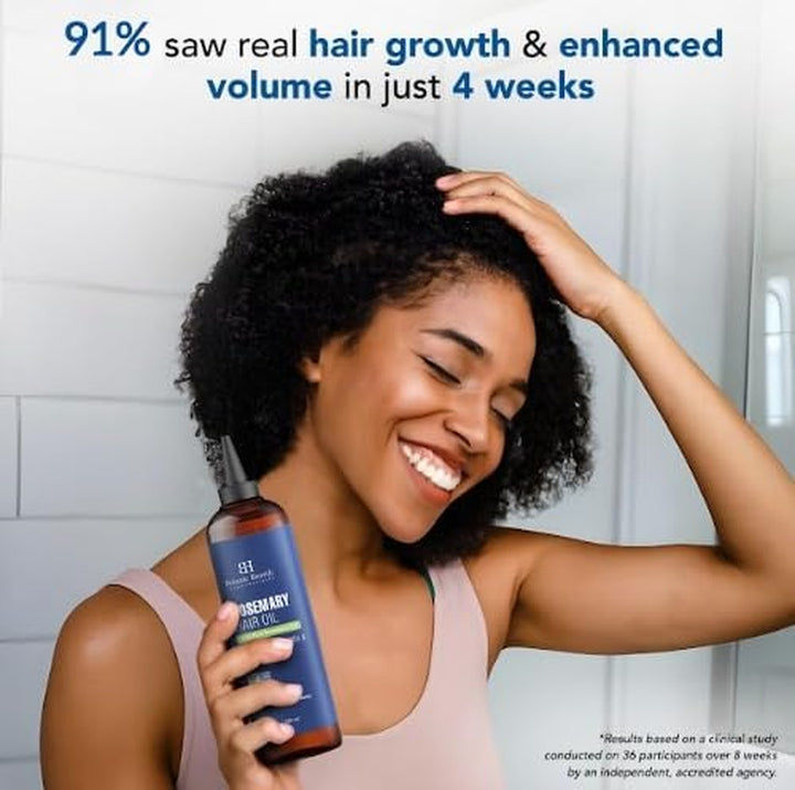 100% Pure Rosemary Oil for Hair Growth Infused with Biotin | Hair Strenghtening Treatment | Nourishing & Volumizing | with Jojoba Oil & Castor Oil | Non GMO Verified | 6.7 Fl Oz