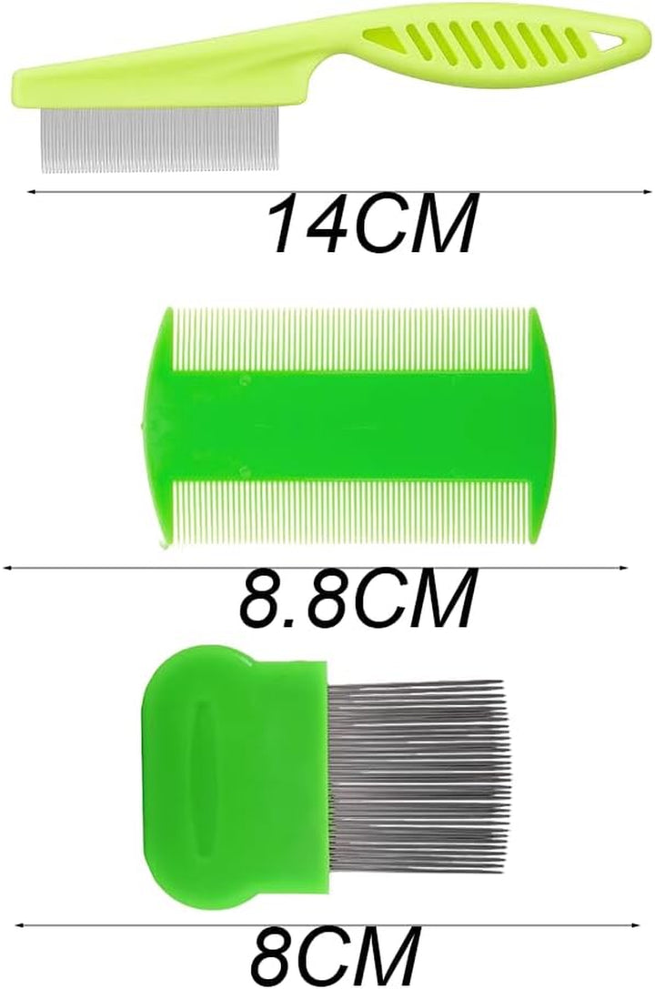 Lice Comb, 3 Pcs Lice Combs, Double Sided Lice Combs, Stainless Steel Tooth Comb, Lice Removal Combs