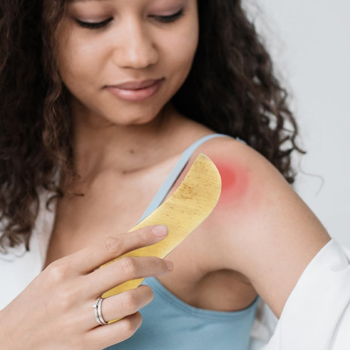 3Pcs Yak Horn Guasha Board Set S-Shaped Thin Scraping Massage Tools for Body Face Neck, Natural Cattle Horn Material Household and Salon Use