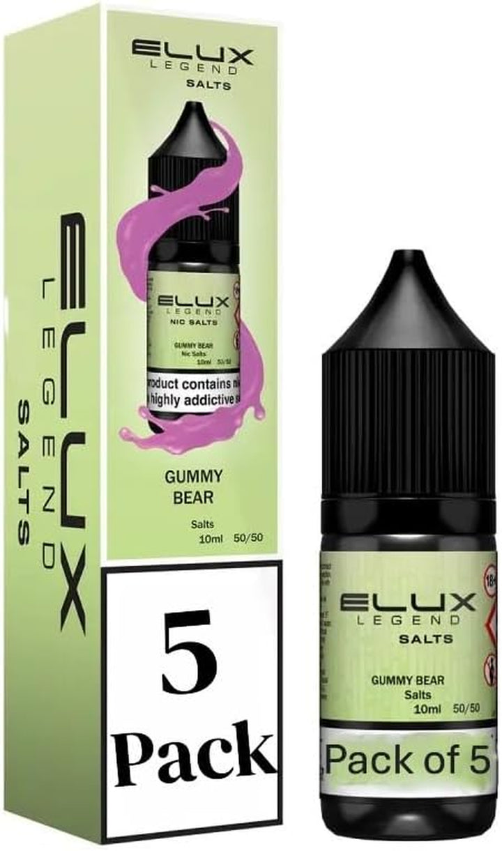 5X Eluxlegend Nic Salt | 5 X10 Ml | Smooth Inhale | Aromatic Clouds | No Nicotine | Pack of 5 (Strawberyraspberrycherry 20)