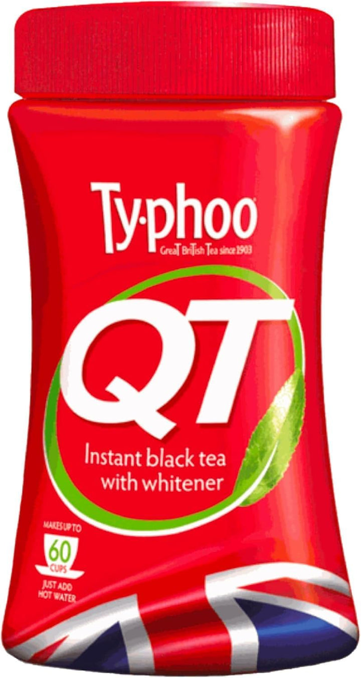 Typhoo QT • Instant One Cup Tea with Whitener • 12 X 125G Tub • Makes up to 60 Cups of Instant Tea • Creamy, Sweet & Convenient • Just Add Hot Water • No Teabags or Milk Needed