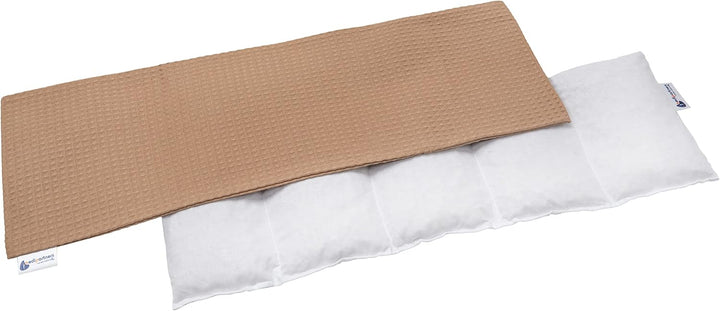 Cherry Stone Pillow 60X20Cm 800G 100% Cotton 5-Chamber Eco Natural Heat Pillow Cold Therapy Removable Pillowcase (Grid)