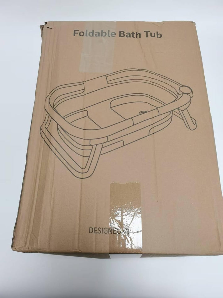 Baby Bath Foldable Tub Collapsible Bathtub Baby Bath Essentials for Newborn with Seat Support Cushion Stand Folding Baths for Toddler 0-12 Months Travel Portable Infant Tubs Soft Bathing Kids Grey