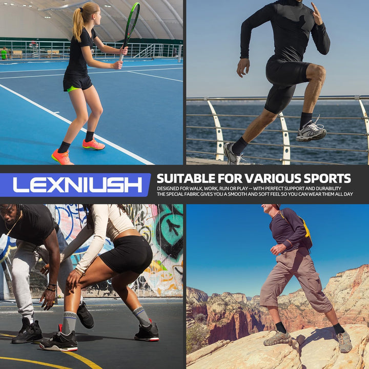 2 Pack Ankle Support for Sprained Ankle, Plantar Fasciitis Relief Achilles Tendonitis Support, Ankle Brace Support for Men & Women, Ankle Compression Socks Support for Ligament Damage, Sports