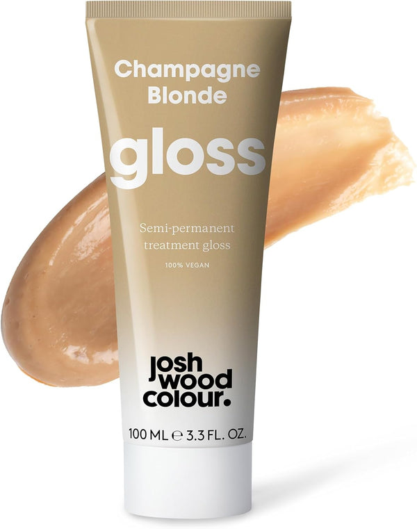 Josh Wood Hair Gloss (Champagne Blonde) - Semi-Permanent Gloss, Adds Warm and Golden Tones, Refreshes and Conditions Hair Colour - Lasts up to 6 Washes - 100% Vegan - Cream (100Ml)