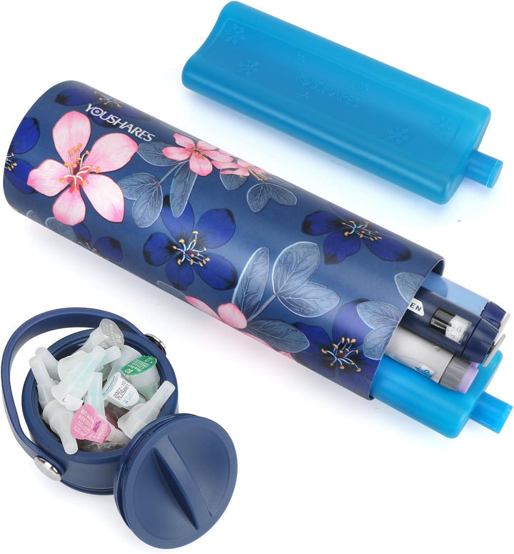 Insulin Cooler Travel Case - Handy Medication Insulated Diabetic Carrying Cooling Bag for Insulin Pen, Glucose Meter and Diabetic Supplies with 3 Cooler Ice Pack (Black)