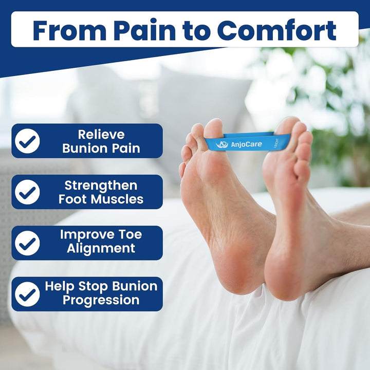 Hallux Valgus Training Bands (3 Pack), Toe Straightener for Bunion Correction & Pain Relief, Toe Stretch Band for Alignment & Flexibility Training