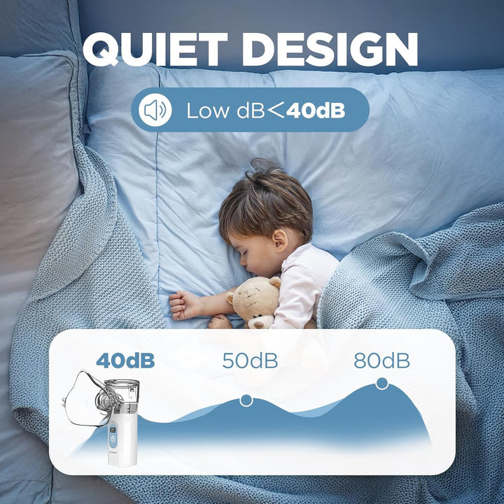 Nebuliser Machine for Adults, Quiet Inhaler with Included Storage Bag, Rechargeable with 2 Masks & Mouthpiece, Easy to Use and Clean,Perfect Nebulizer for Travel and Home Use