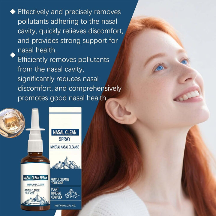 Nasal Cleanse Solution - Gentle Hydration Nose Cleaning, 60ML Congestion Relief Formula, Easy Use Moisturizing Care, Safe Breathing Comfort, Health Care for Men Adult Elderly Family Home Travel