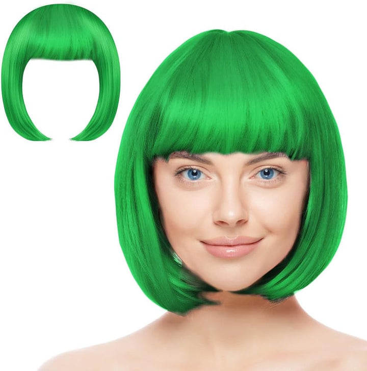 Pink/B Short Bob Wig for Women, 3 PCS, Synthetic Straight Wig, Heat Resistant, Modern Style, Perfect for Cosplay, Parties & Everyday Use