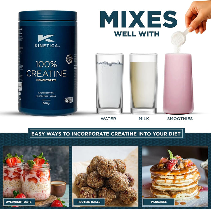 Sports Creapure® 100% Creatine Monohydrate Powder - Unflavoured | 3.4G Creatine/Serve, 147 Servings/500G Pack | Vegan & Gluten Free | Optimum for High Physical Performance & Muscle Power