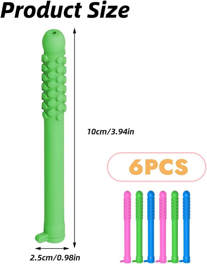 6PCS Chewable Essential Oil Breath Stick,Portable Aromatherapy for Fresh Breath,Essential Oil Inhaler for Respir/Atory Support,Chewable Breather Sticks,Chewable Puffer,Stress Relief,Can Take Anywhere