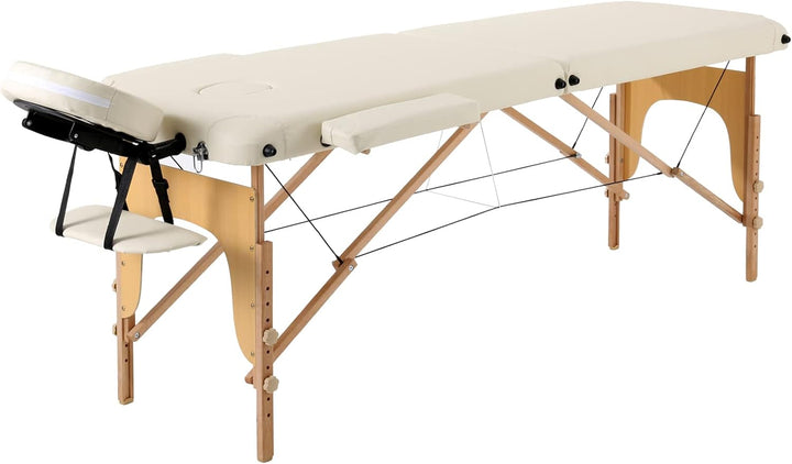 Portable Massage Table Folding Lightweight Beauty Salon Spa Bed Therapy Couch (Black, 60Cm Width 3 Section Aluminum)