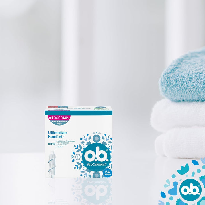 Procomfort Mini Tampons for Light to Medium Days with Dynamic Fit Technology & Silktouch Surface for Ultimate Comfort* & Reliable Protection (1 X 64 Pieces)