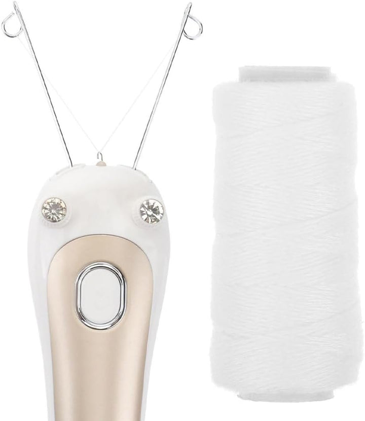 6 Rolls White Cotton Facial Threading Strings Hair Remover Tool for Smooth Skin, Eyebrow, and Chin Hair Removal