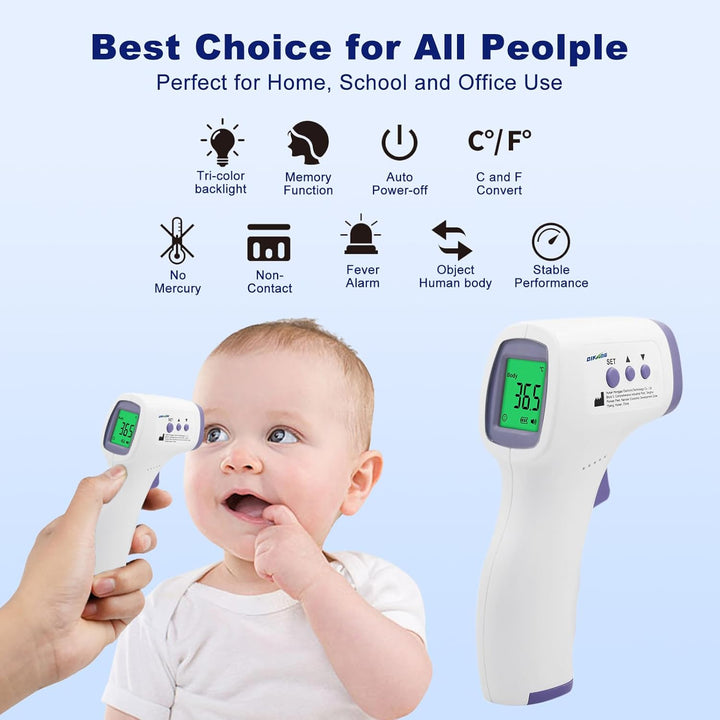 No Touch Forehead Thermometer for Adults and Kids Infrared Digital Thermometer Touchless Baby Thermometer Accurate Fast Readings for Home Use Family Healthcare Temperature Measurement