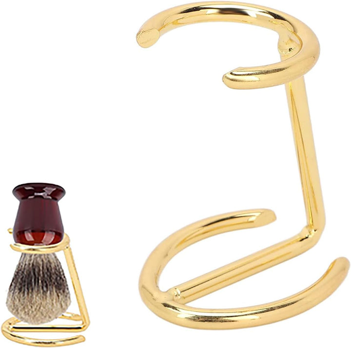Shaving Brush Holder,Deluxe Shaving Stand Shaving Razor and Brush Stand for Safety Razor Stand Place Manual Shaving Foam Brush Stainless Steel （Golden,Without Brush）