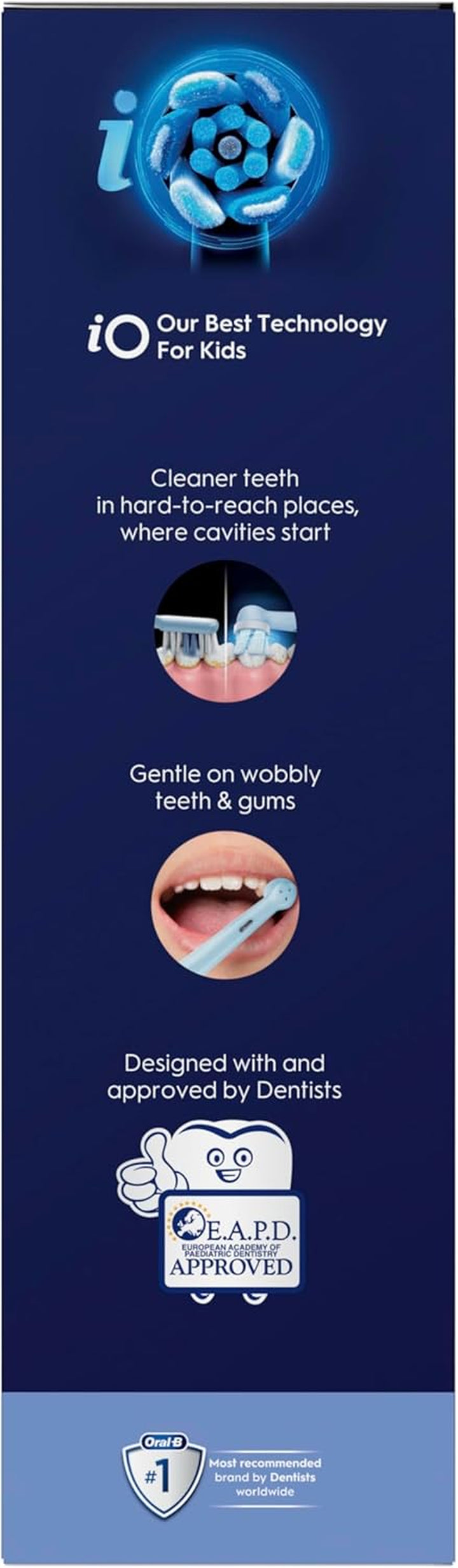 Io Kids Disney Stitch Electric Toothbrush, 1 Toothbrush Head, 1 Travel Case, 3 Modes with Kid-Friendly Sensitive Mode, 2-Min Music Timer, for Ages 6+