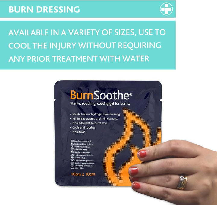 Cooling Gel Immediate Dressing for Burns in First Aid Sterile Burns Soothing, Non-Adherent, Non-Toxic, Minimize Trauma and Skin Damage, 10 Cm X 10 Cm, (Pack of 10)