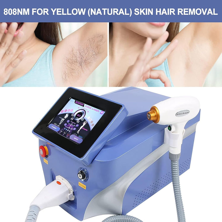 Professional Hair Remover with 3 Wavelength, Portable Hair Removal Machine，808 Diode Laser Permanent Hair Removal Machine for Women Men Facial Legs Arms Whole Body Use