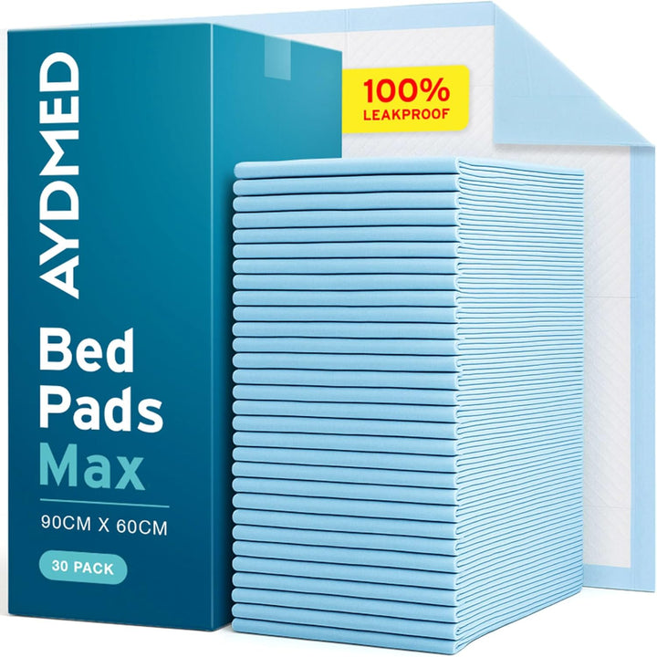 30 X  Incontinence Bed Pads 90 X 60Cm | Extra Large Disposable Incontinence Pads | Maximum Absorbency Incontinence Bed Sheets for Adults, Children & Babies | 1,200ML Capacity | CE Certified