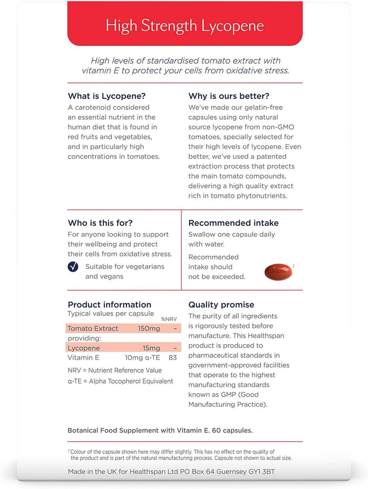 Lycopene for Men'S Health 15Mg (2 Months Supply) | Natural Source Lycopene with Vitamin E | Rich in Tomato Phytonutrients | Non-Gmo Tomatoes | Vegan