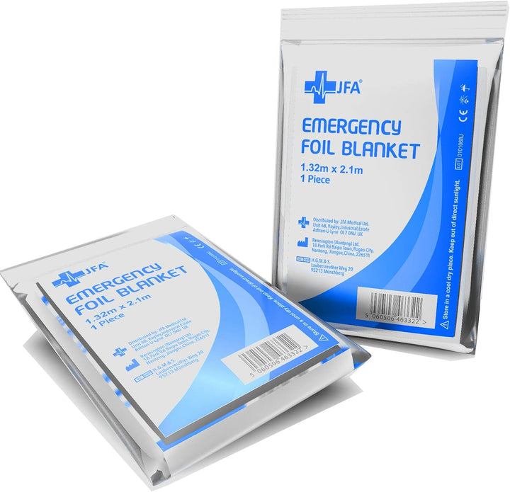 5 X Individually Packaged Medical First Aid Foil Survival Blankets for Personal Use - Reflective to Maintain Body Heat