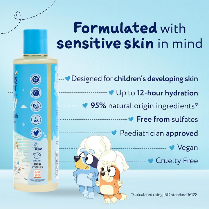 Kids Bluey Bubble Bath, Bluey-Berry | Gently Cleanses & Soothes | Suitable for Dry, Sensitive Skin, 250Ml