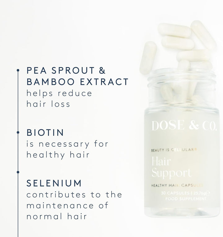 Hair Support Capsules, Vegan Formula with Anagain, Bamboo Extract, Vitamin E, Selenium, Vitamin B6, Biotin for Hair Growth and Strength