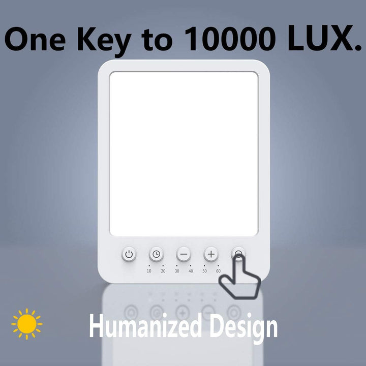 Therapy Lights Lamp Sun 10000 Lux for Depression LED UV Free Spectrum Sad Therapy Lights Box with 6 Timer 10 Brightness Levels Memory Function