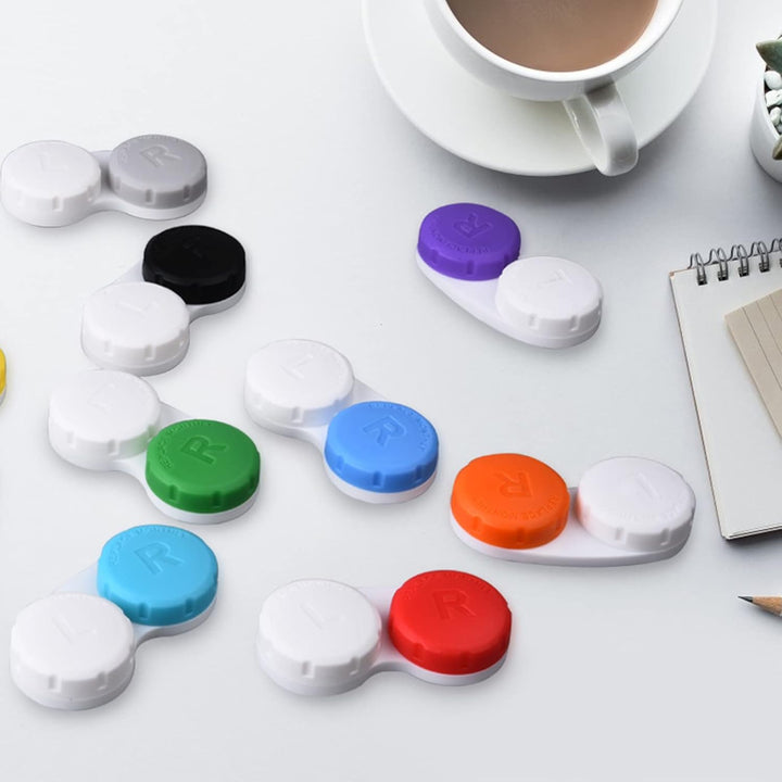 12PCS Colorful Contact Lens Case, Immersion Kit, Leak-Proof Packaging, Suitable for Outdoor Mini Case Screw Top