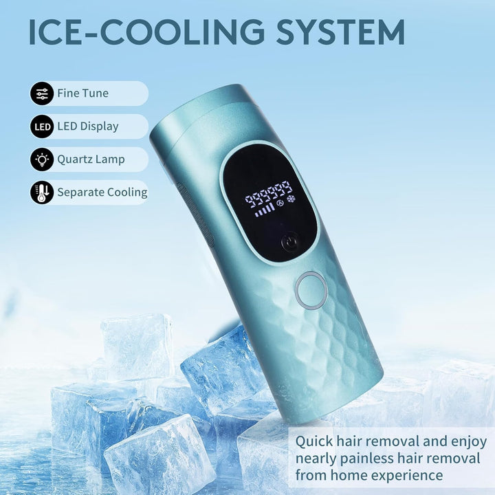 IPL Hair Removal Device, Laser Hair Removal Device 3-In-1,5 Energy Levels, 999,999 Flashes, 2 Control Modes, IPL Laser Hair Remover for Women Body Facial Bikini Line Arm Leg, Home Use (Sky Blue)