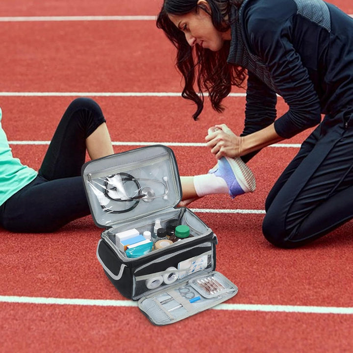 Doctor'S Bag, Health Bag for Home - Portable Nursing Work Bag, Empty Nurse Bag for Home, Portable Pill Bottle Storage Bag for Home Visits, Hospital Spra, Black, See Description, See Description