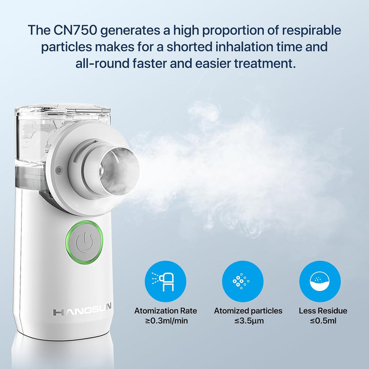 Portable Nebuliser Machine for Adults and Kids,Handheld Steam Inhaler for Home Use Only, Cool Mist Atomizer with Storage Bag, Ultra-Quiet and Efficient Atomization