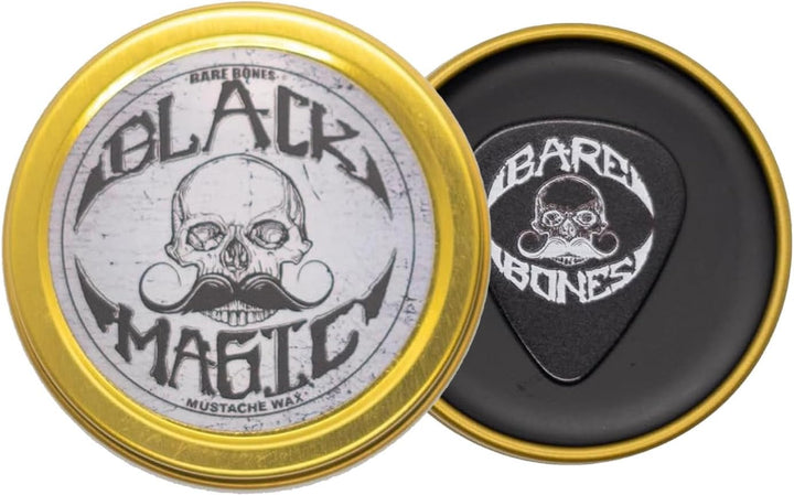 Black Magic Sudden Death Mustache Wax | Hide Grey Hair | Strong Hold | 1 Oz Tin | No Heat Source Required | Unscented