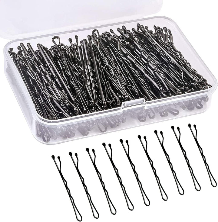 150 Pieces Bobby Pins, Hair Clips Hair Grips Kirby Grips for Women Hair Styling Pins with Storage Box (Brown)
