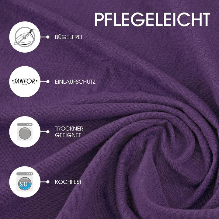 Lucina Fitted Sheet Cotton 90X200-100X200 Cm Purple