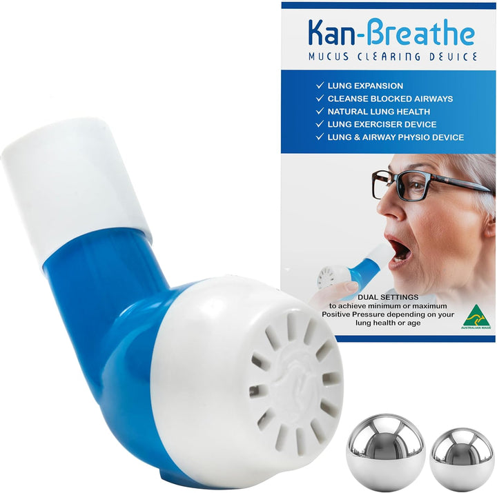 Natural Lung Exerciser & Mucus Removal Device - Naturally Clear Mucus from Airways & Improve Lung Capacity with This Opep Respiratory Breathing Exercise Device - Made in Australia – Blue