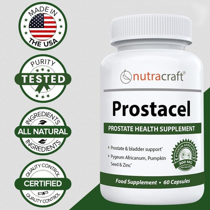 Prostacel Prostate Support Supplement for Men | Beta Sitosterol, Pygeum, Pumpkin Seed, Burdock, Juniper, Zinc & More | Bladder Health & Urinary Flow | USA Made, 3Rd Party Tested | 60 Vege Capsules