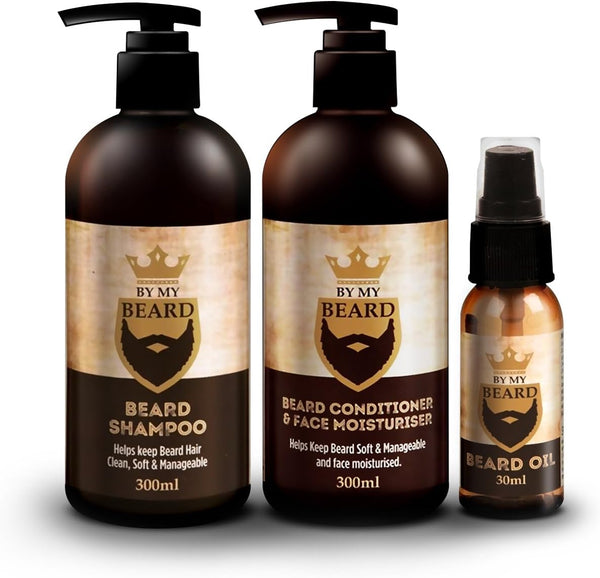 Beard Shampoo/Conditioner and Face Moisturiser Oil Complete Triple Pack